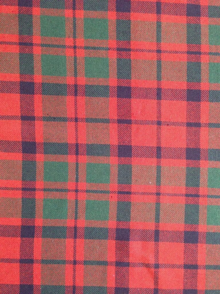 Accompanying photograph 2: A section of the MacBean (of Tomatin) tartan from the home of the late Colonel Alexander McBean of Tyninghame, Tettenhall – photograph by Philip Beddows.
